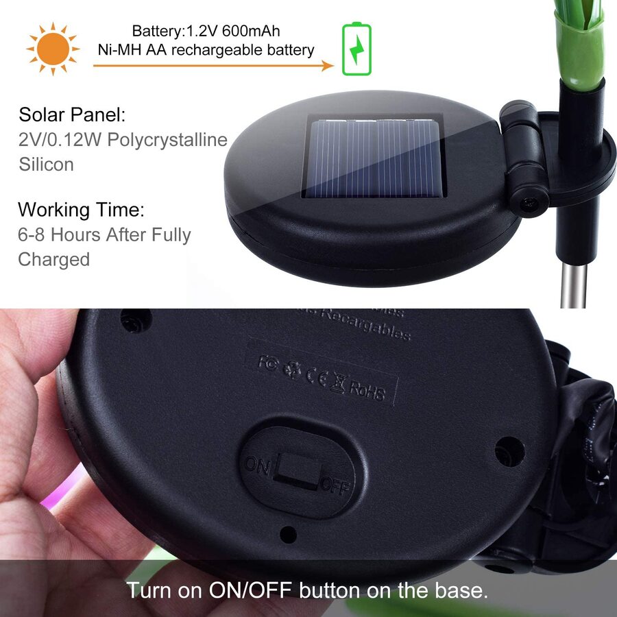 Skorter | Solar-powered Lilac Flower Lights