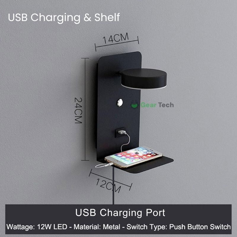 Skorter | LED Wall Light with Shelf | Soft Glow, Modern Design & Ideal for Creating a Festive Atmosphere in Your Bedroom