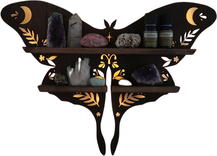 skorter | Luna Moth Lamp Crystal Shelves