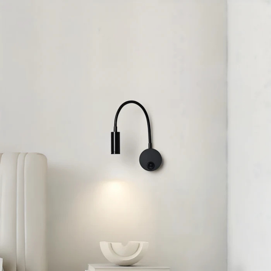 Skorter | Wireless LED Wall Light with Flexible Arm in Black
