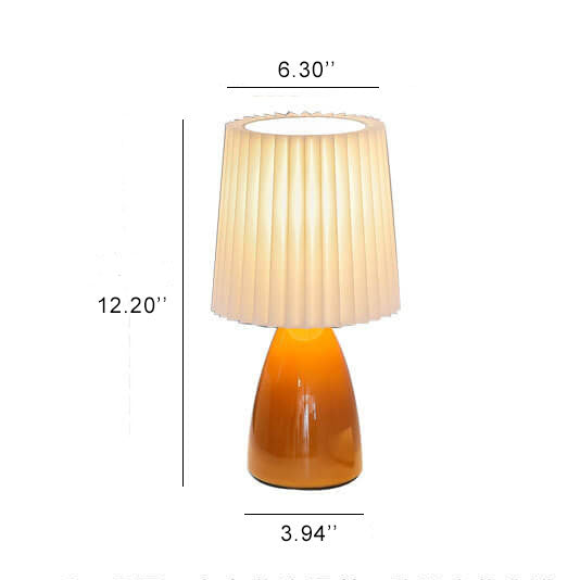 Skorter | Scandinavian Retro Folding Shade Glass Base Table Lamp