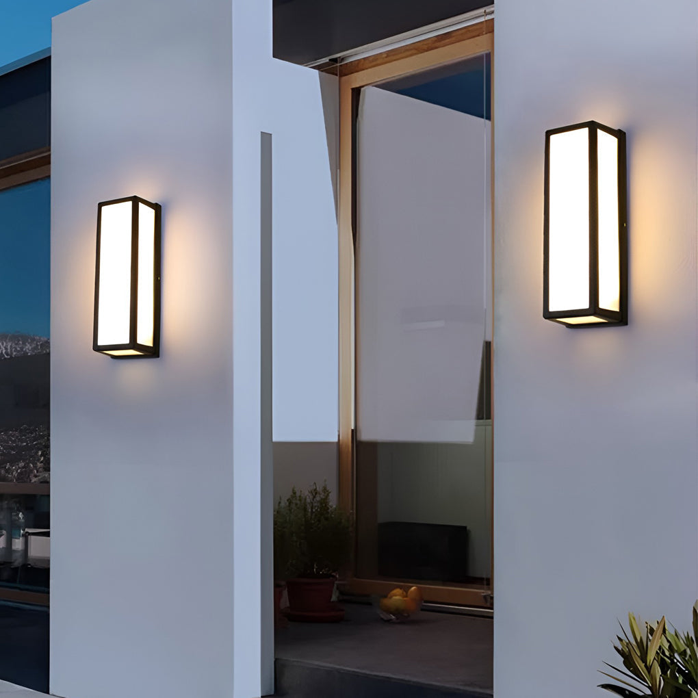 Skorter | Rectangular LED waterproof motion sensor black contemporary wall lamp