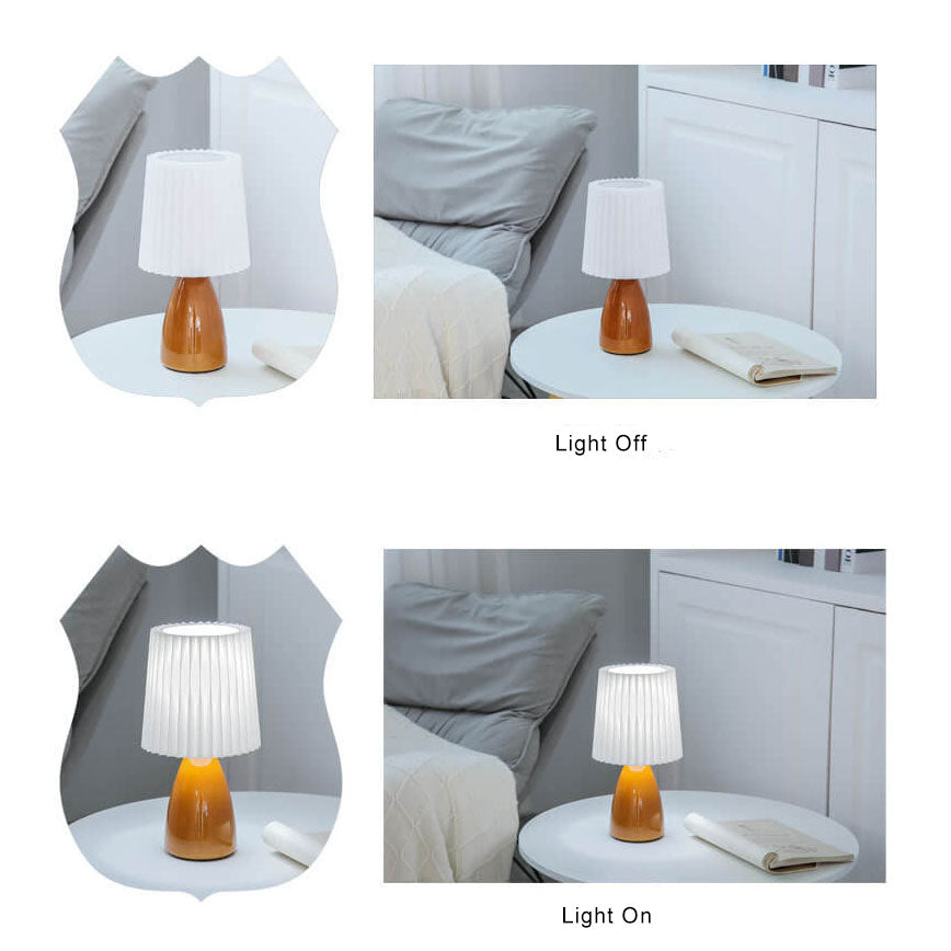 Skorter | Scandinavian Retro Folding Shade Glass Base Table Lamp