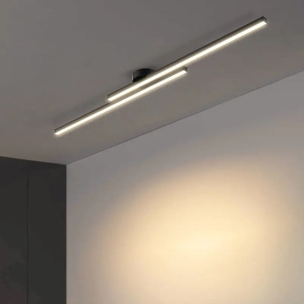 Skorter | Minimalist Modern Hallway Lights – Long Strip Linear Ceiling Lamp, Close-to-Ceiling Chandelier, Remote Dimmable for Home Interiors