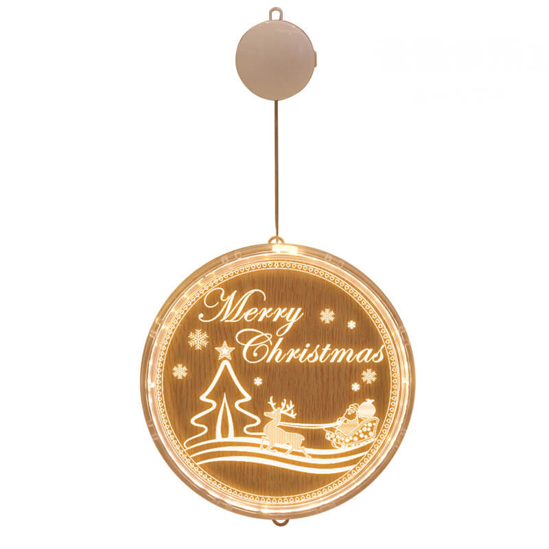 Skorter | Christmas LED Acrylic Decoration Round Suction Cup Light