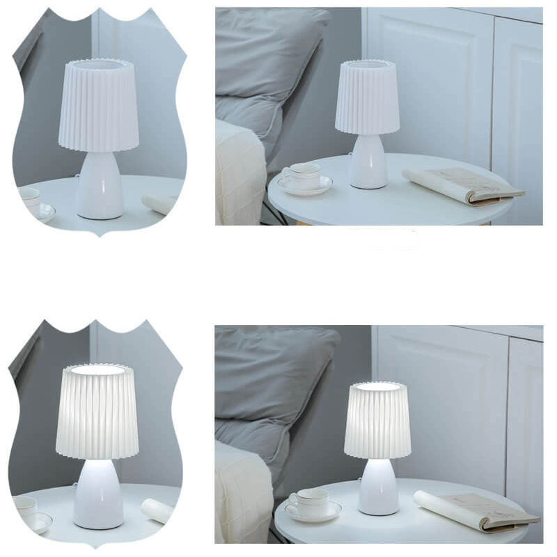 Skorter | Scandinavian Retro Folding Shade Glass Base Table Lamp