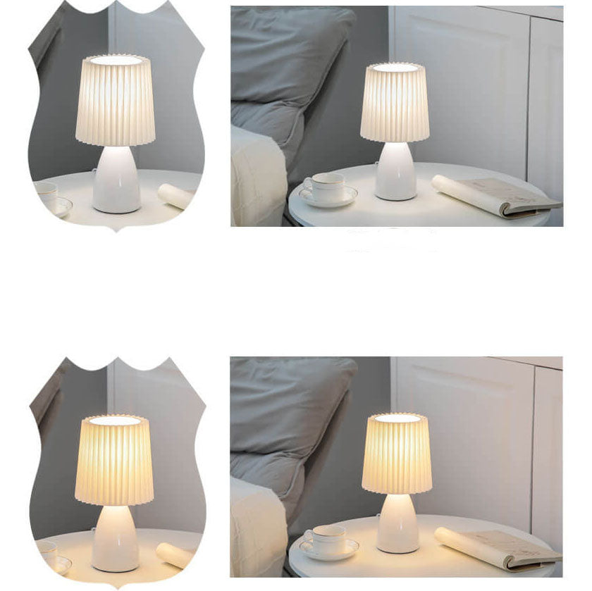 Skorter | Scandinavian Retro Folding Shade Glass Base Table Lamp