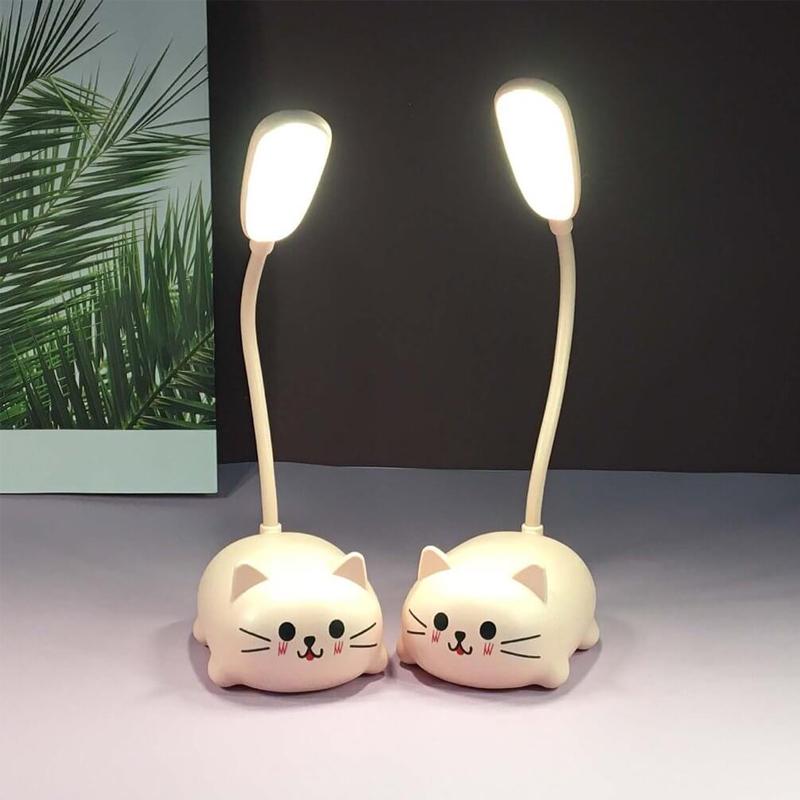 skorter | Mini Cartoon Cat LED Eye Protection Reading Light USB Rechargeable Desk Lamp