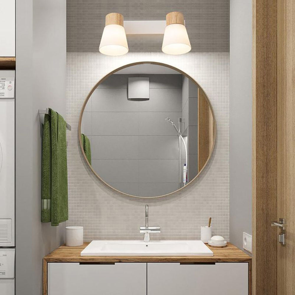Skorter | Ozawa Nordic LED Wall Lamp Wood/Glass Living Room/Dining Room White