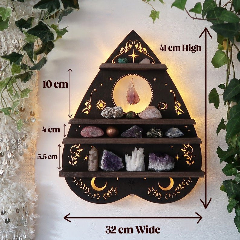 skorter | Luna Moth Lamp Crystal Shelves