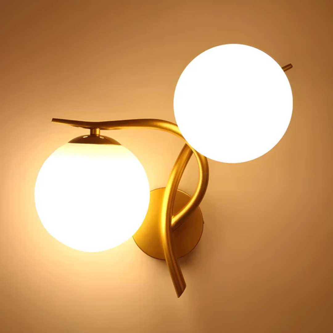 Skorter | Glass and Copper LED Wall Light with Warm White Glow