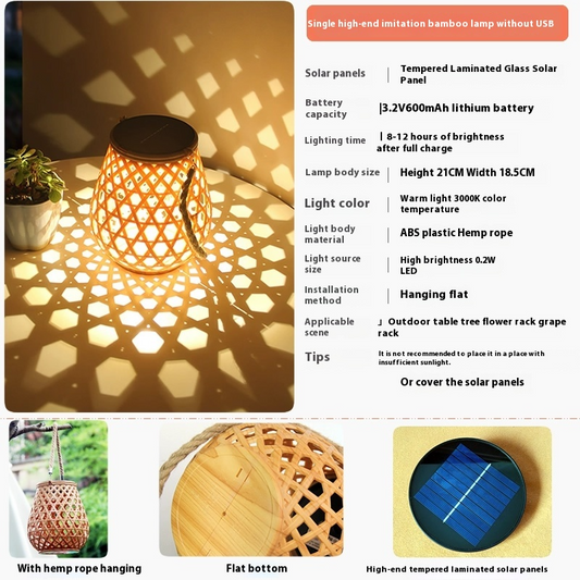 Skorter | Solar LED Rattan Lantern – Large Outdoor Lighting in Oval Design for Garden and Terrace