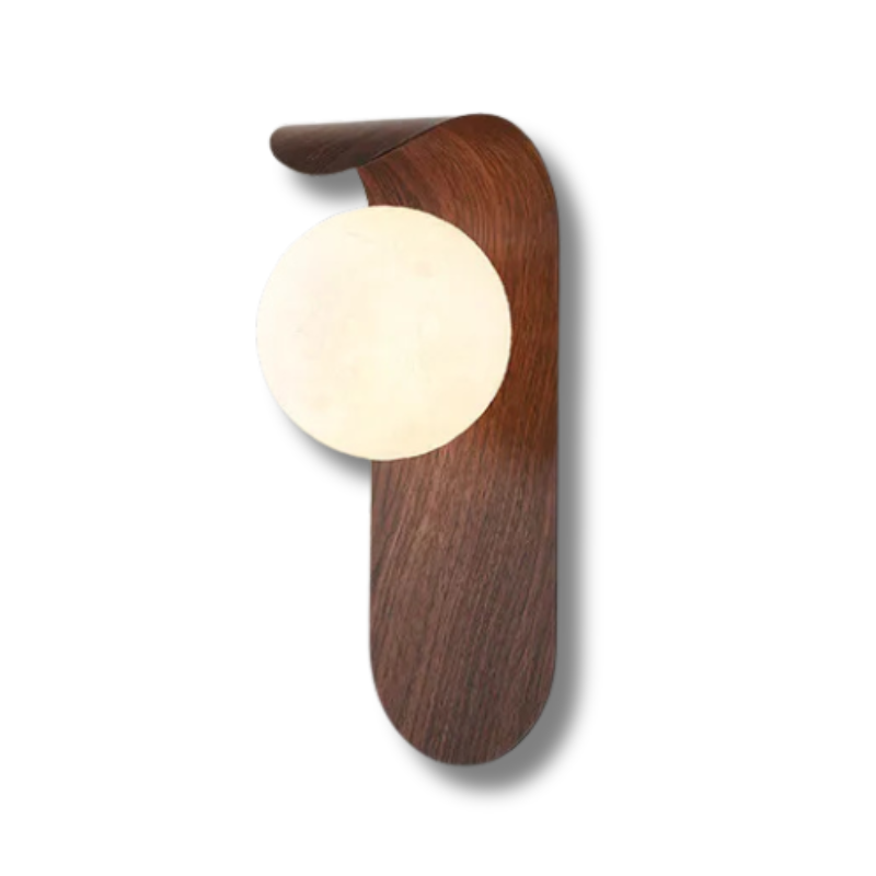 Skorter | LuxeWood – Chic Walnut Wall Lamp for Unique Ambiances