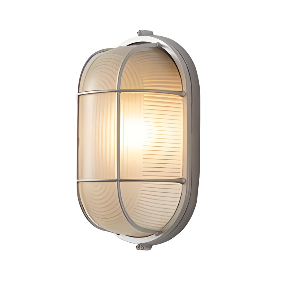 Skorter | 1-Light Retro Industrial Oval/Round Outdoor Wall Lamp