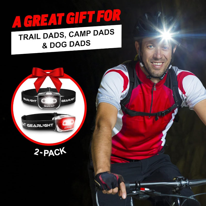 Skørter | 2-Pack LED Headlamp, Adjustable Headband with 7 Modes