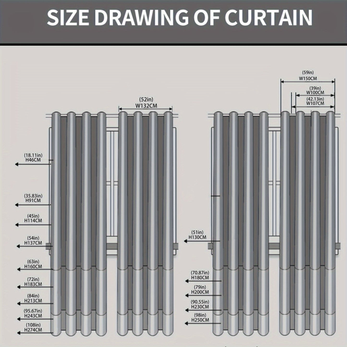 Skorter | Blackout Curtains - 2 Pieces Modern Polyester Curtains with Thermal Insulation and Rings
