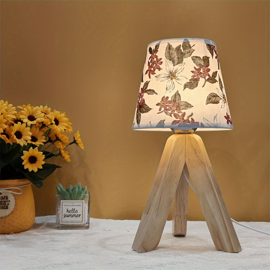 Skorter | Flower Lantern - Modern LED Table Lamp with Wooden Base, USB Powered
