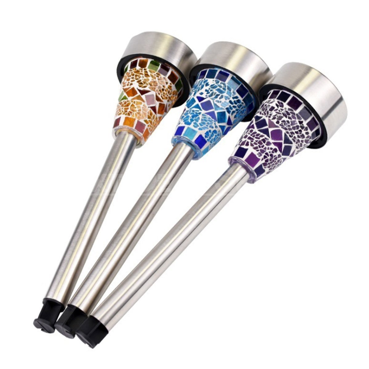 Skorter | 3-pack - Solar-powered mosaic garden path light