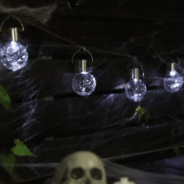 Skorter | 3 Pcs Solar Powered Halloween Cracked Glass Light
