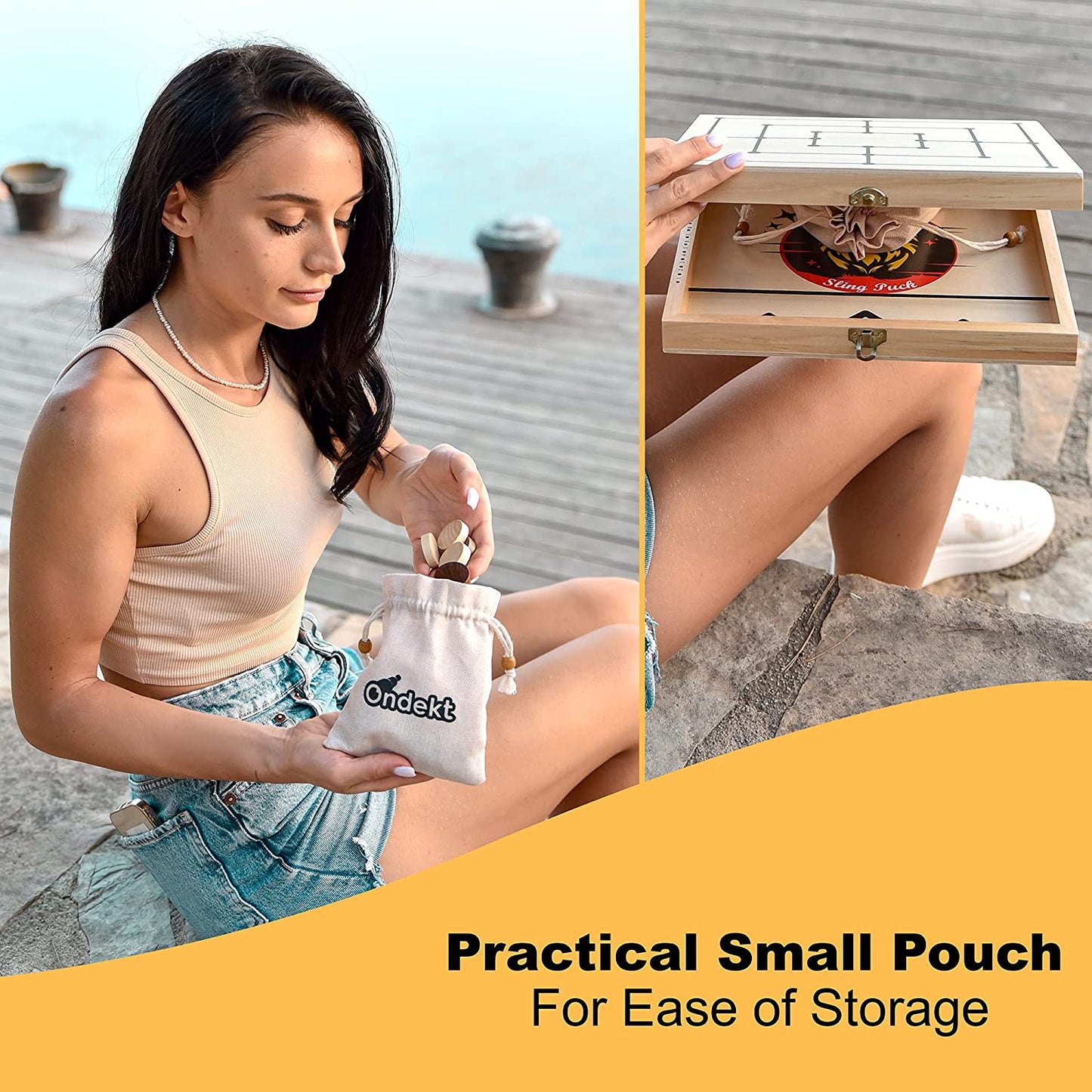 Skorter | 3-in-1 Foldable Wooden Quick Sling Puck Game