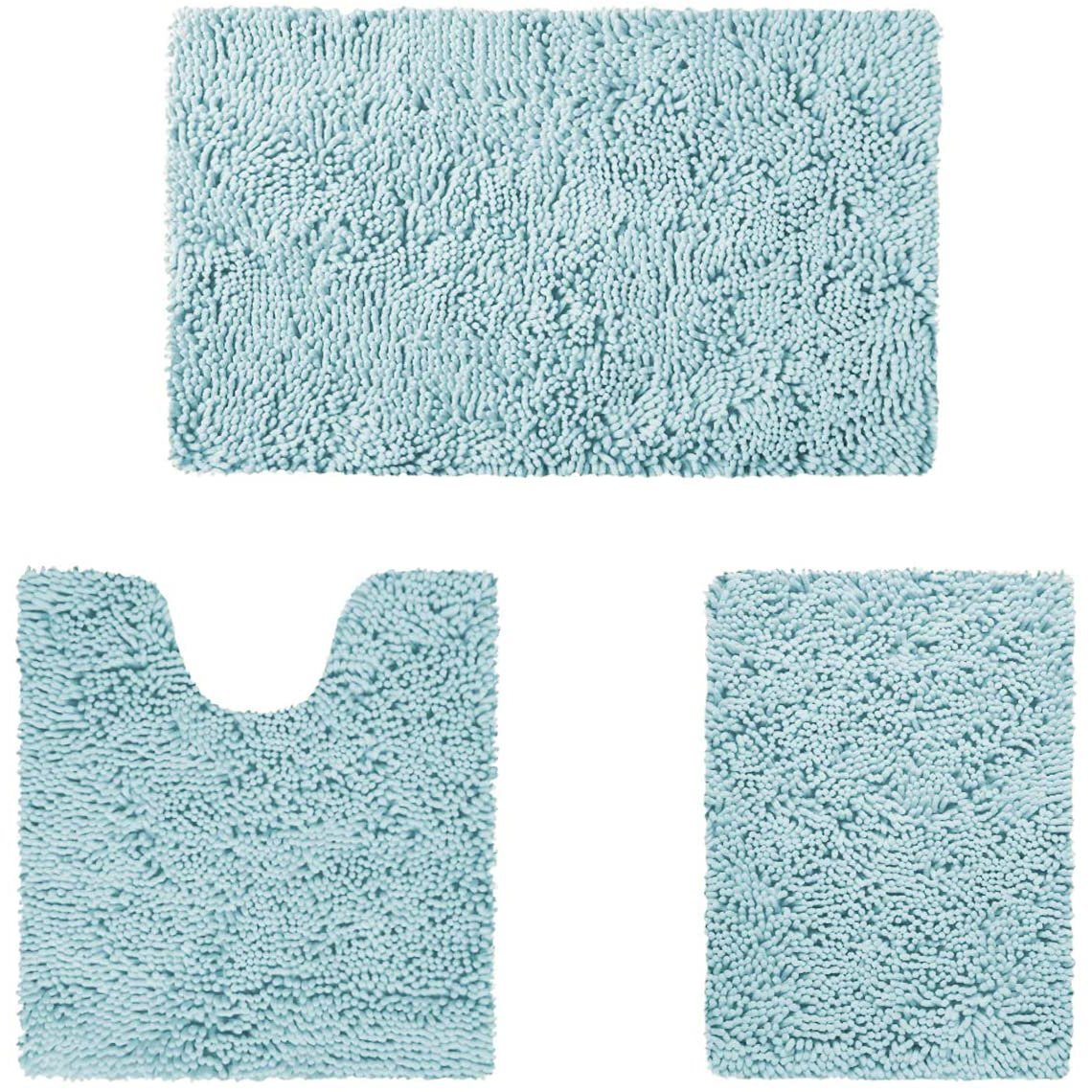 Skorter | 3-piece set: Bathroom mat set Ultra soft non-slip and absorbent chenille