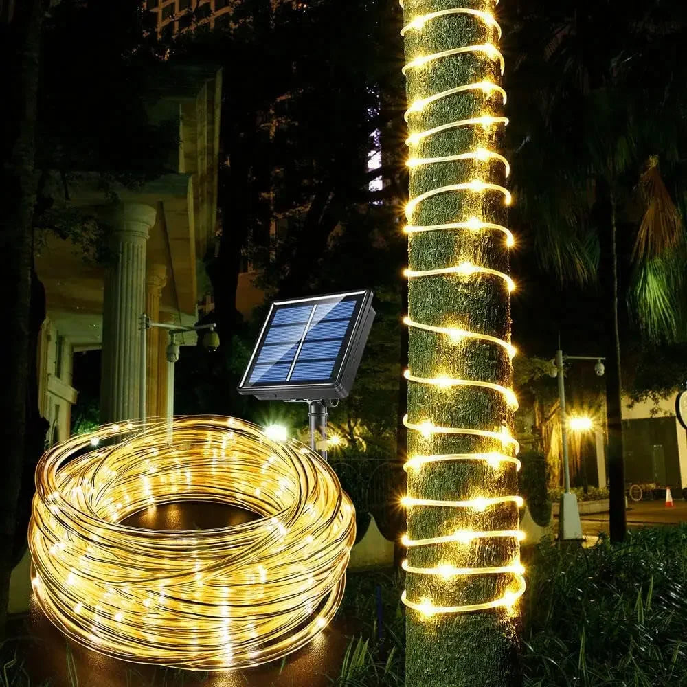 Skorter | LED Solar String Lights - Outdoor Waterproof Lights for Christmas, Garden, Lawn, Trees, Fence, and Pathway Decor