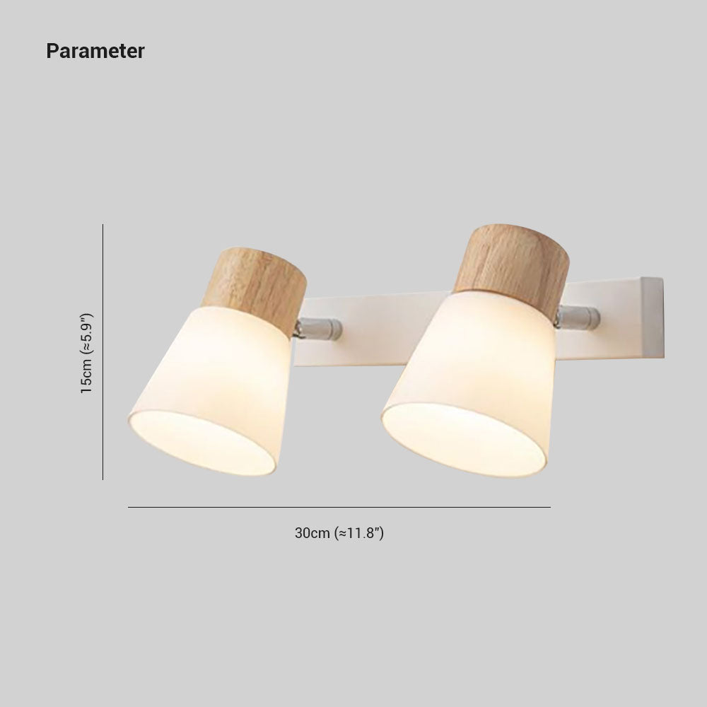 Skorter | Ozawa Nordic LED Wall Lamp Wood/Glass Living Room/Dining Room White