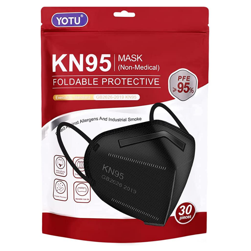 Skørter | KN95 Face Masks Black, 5-Layer Cup Dust Mask, Individually Packaged