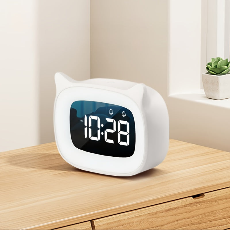 Skorter | KawaiiCat - Cute Cat Ear Alarm Clock with Night Light