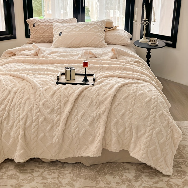 Skorter | 1 Piece Simple Layer Taffeta Blanket - Thin Multifunctional Bed Cover, Warm Garment for Bedroom and Living Room, Beige, All-Season Blanket