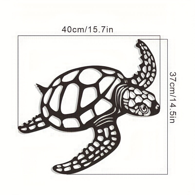 Skorter | 1 pcs Metallic Sea Turtle Wall Art - Handmade Coastal Charm for Indoor Living Room Decor - Nautical Beach Theme Artistic Accent