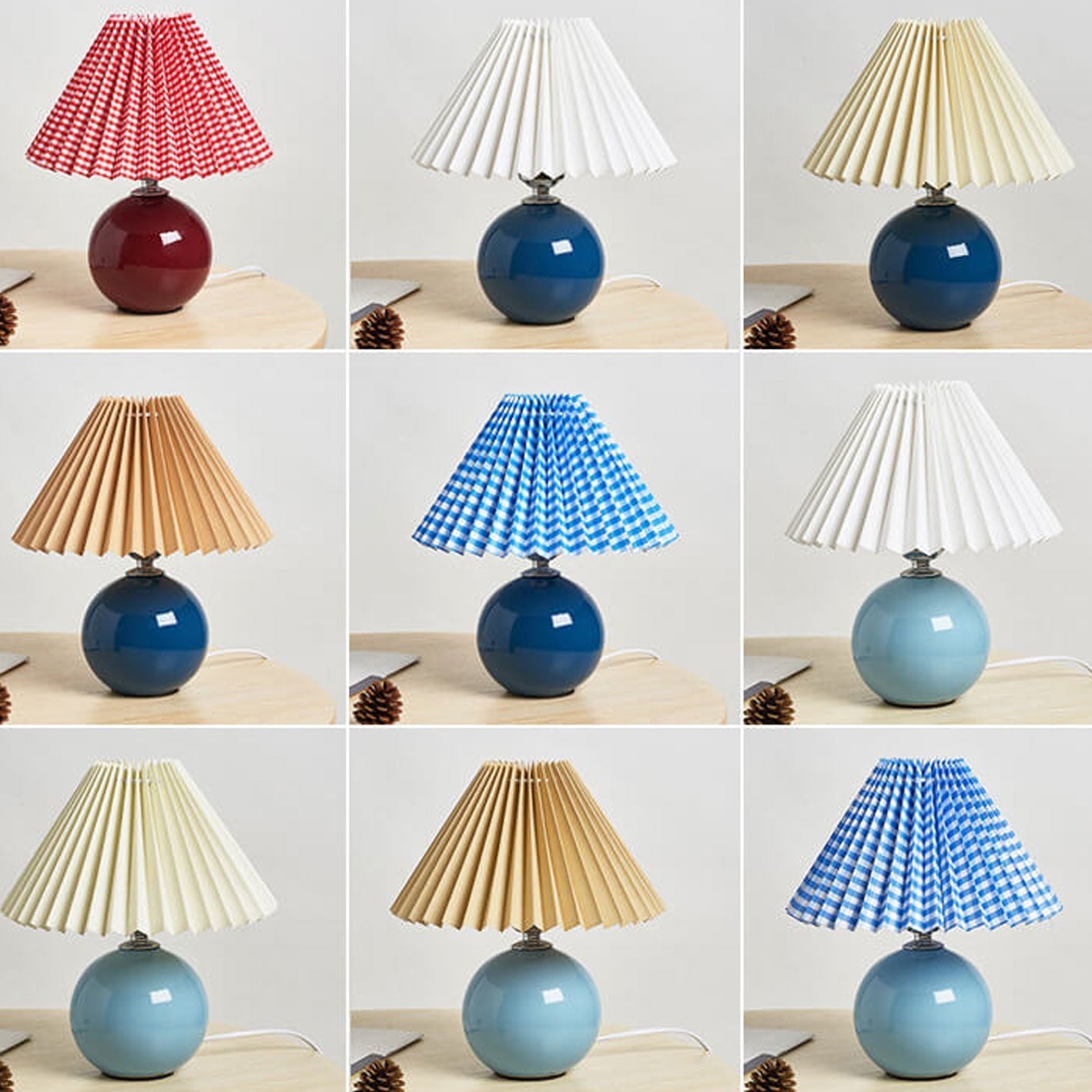 Skorter | Nordic minimalist 1-light table lamp made of ceramic with pleats