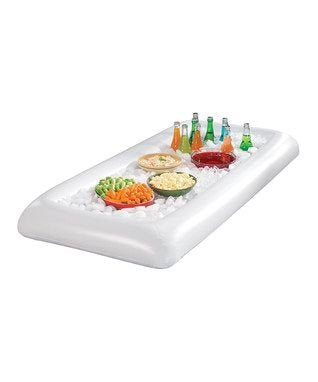 Skørter | 2 Pack: Inflatable Cold Food and Drink Serving Plate with Drain Plug