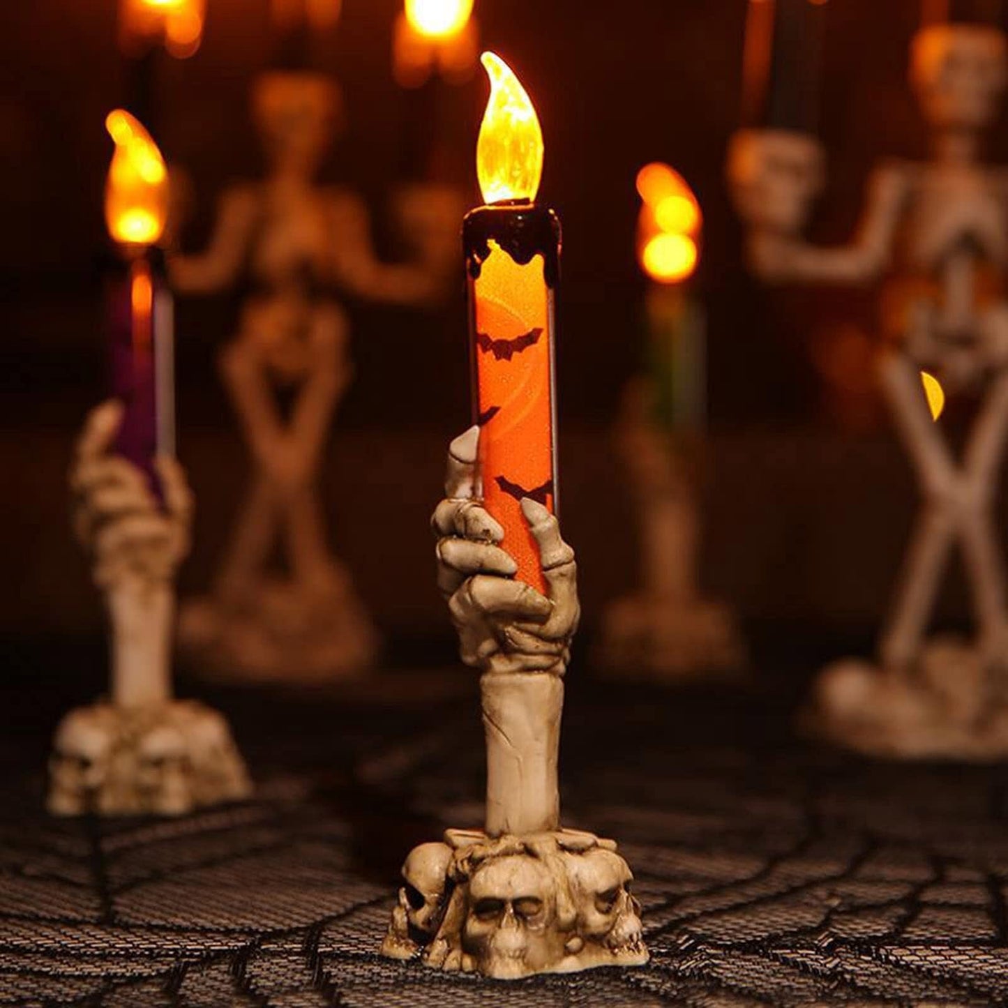 Skorter | Halloween Ghost Hand Electronic Skeleton Candle Halloween Party Bar Props Decoration Glitter Lamp