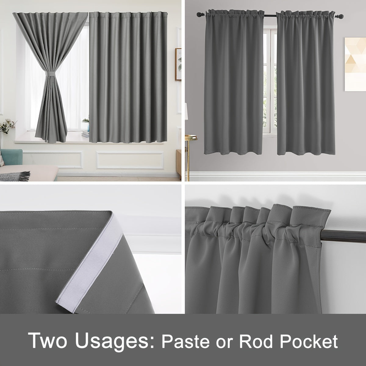 Skorter | Blackout Curtains - 2 Pieces Blackout Curtain Panels for Bedroom and Living Room