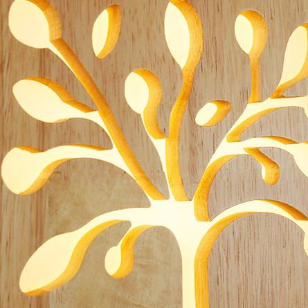 Skorter | NatureShine - Modern LED wall lamp made of solid wood with playful design