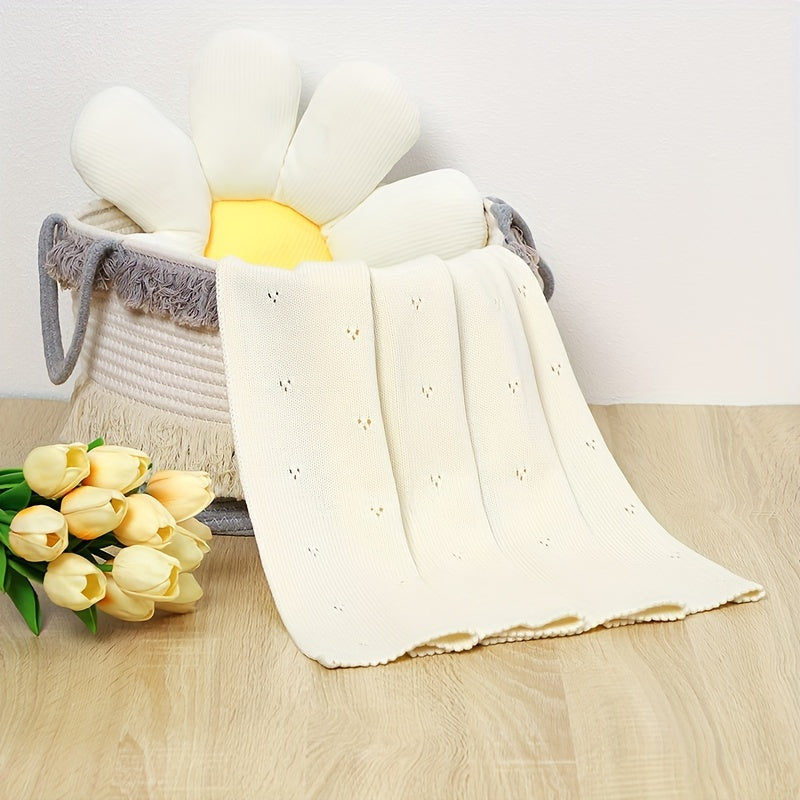 Skorter | Baby Knitted Solid Color Blanket, Stroller Cover Air-Cooled Blanket Easter Gift, Halloween, Christmas Gift