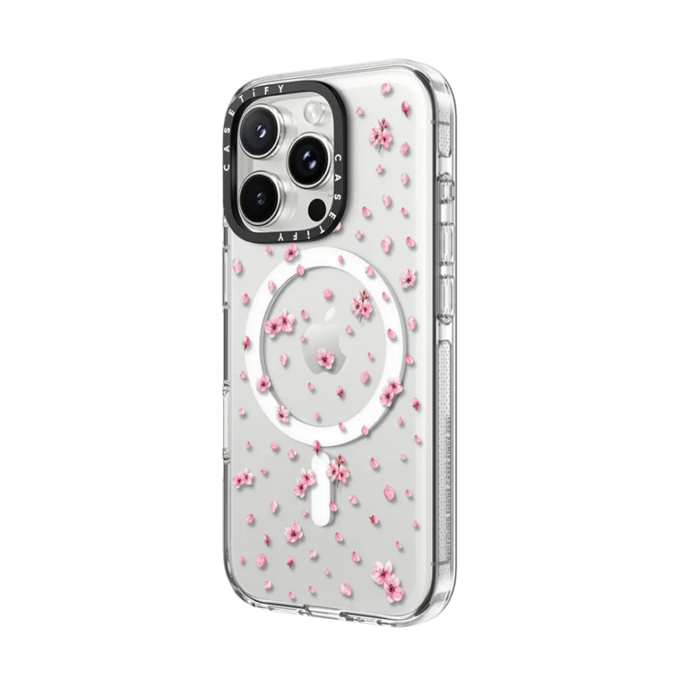 Skorter | Cherry Blossom Floral iPhone Case – Sakura Bloom & Rosy Pink Variants with MagSafe Holder