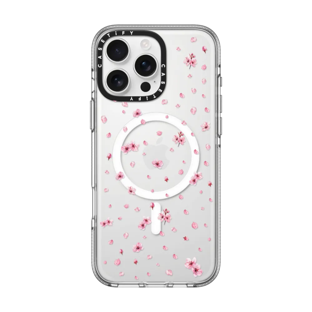 Skorter | Cherry Blossom Floral iPhone Case – Sakura Bloom & Rosy Pink Variants with MagSafe Holder