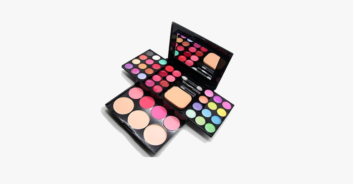 Skorter | All-in-One Professional Makeup Set - Complete Makeover Set with Various Shades of Blush, Concealer, Highlighter