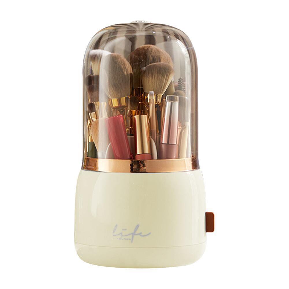 Skorter | 360° Rotating Makeup Brush Holder with Lid Makeup Organizer