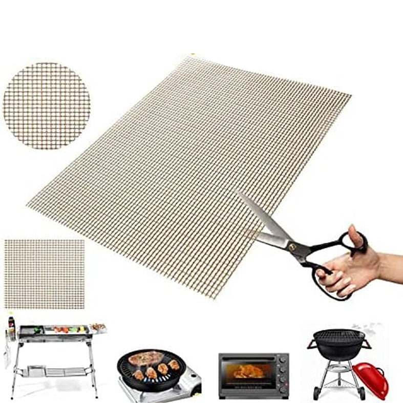 Skorter | Set of 6 Non-Stick Grill Covers - Grill Mats - Works on electric grill, gas, charcoal 15.75 x 11.8in