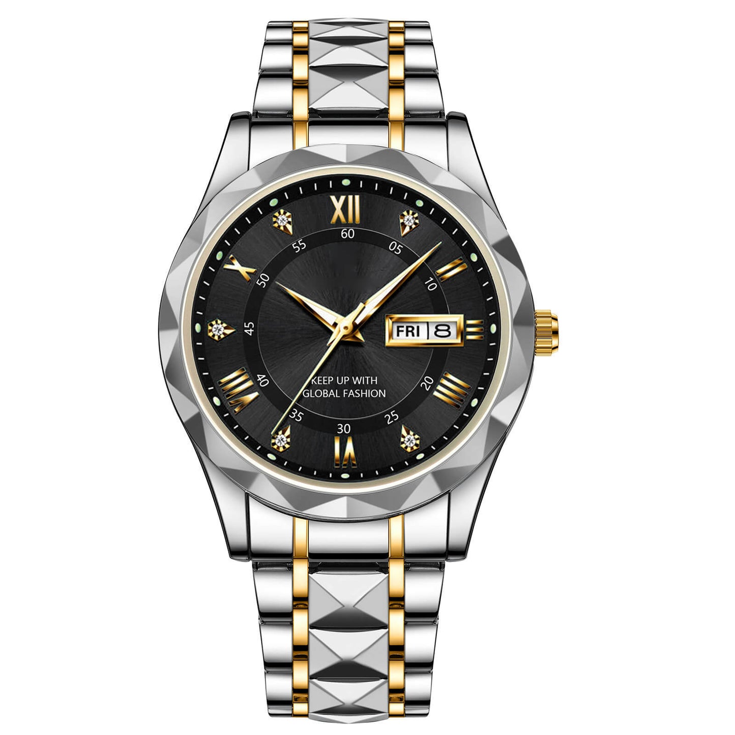 Skorter | Waterproof Luminous Stainless Steel Two-tone Quartz Men's Watch
