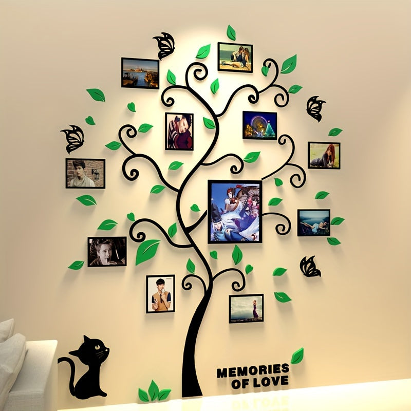 Skorter | 1 Set Acrylic Wall Decoration - 3D Creative Photo Tree for Family & Pets, Self-Adhesive Wall Sticker for Living Room, Hallway, Veranda, Share Special Memories