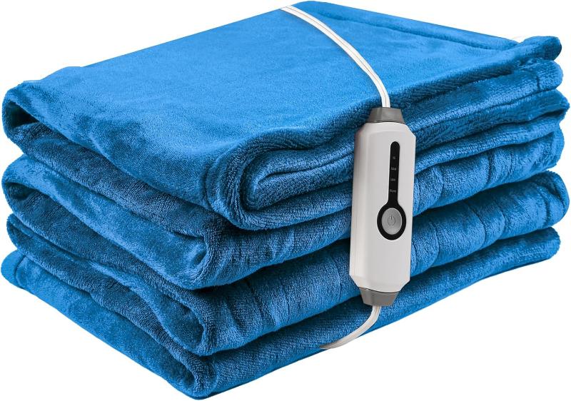 Skørter | Heated electric throw blanket, cozy flannel warming blanket with 4 heat levels