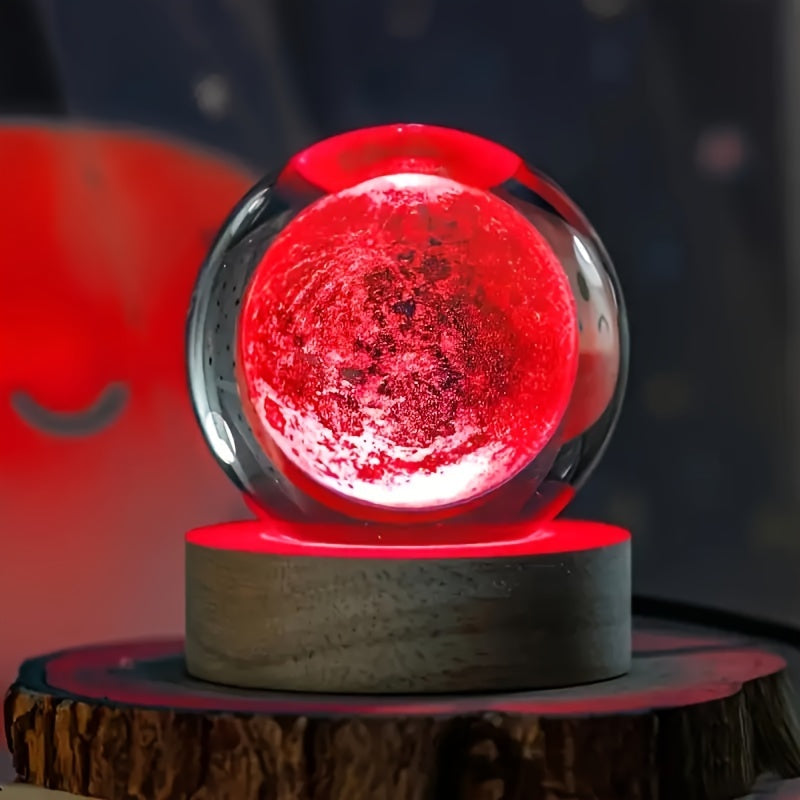 Skorter | LumiSphere - 3D Crystals Ball LED Night Lamp with Wooden Base