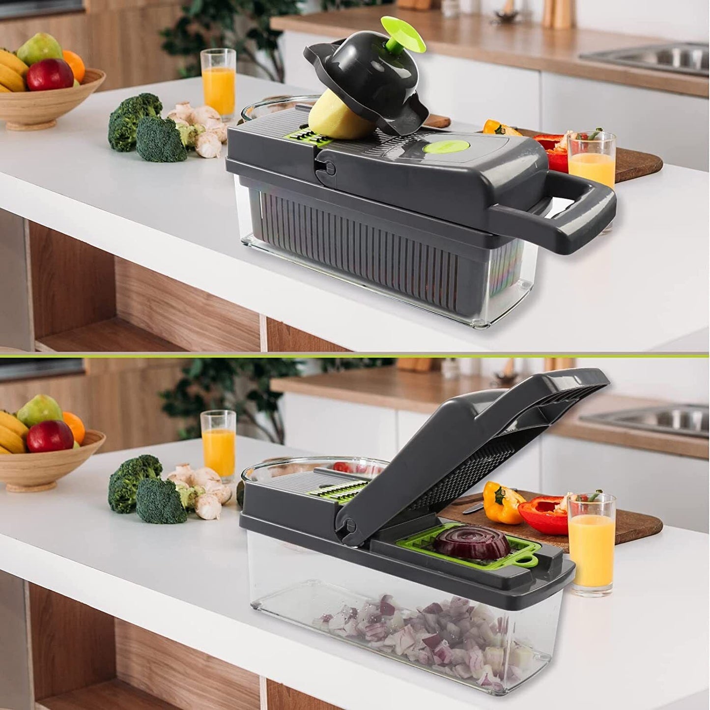 Skorter | 15 I 1 Food Vegetable Slicer Salad Fruit Peeler Cutter Dicer Chopper Kitchen -