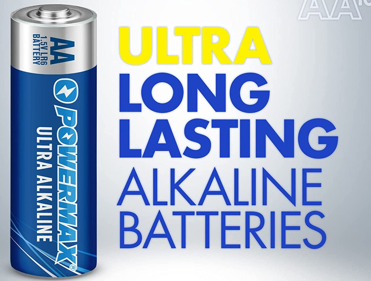Skorter | 100-pack AA batteries, ultra long-lasting alkaline battery, 10-year shelf life, reclosable packaging