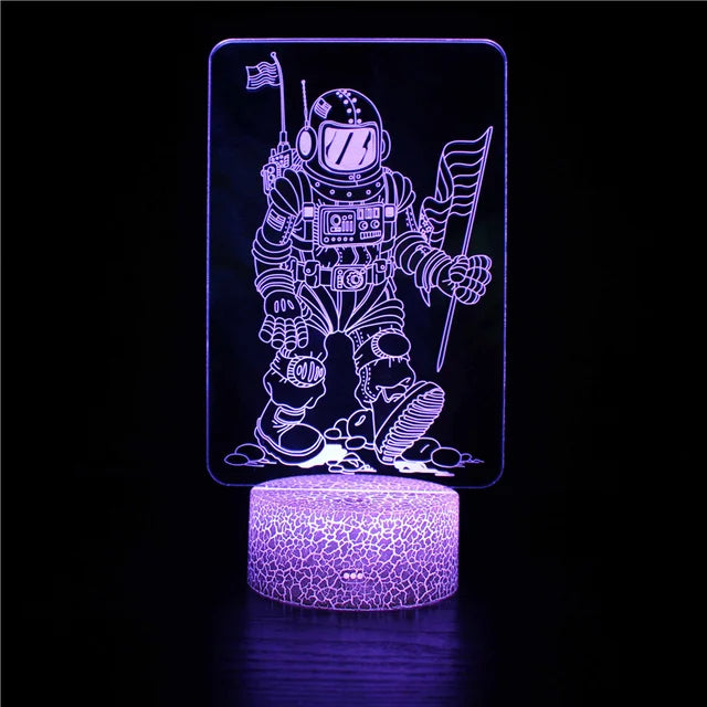 Skorter | LumiRocket - 3D LED Night Light with Color Change and Optical Illusion