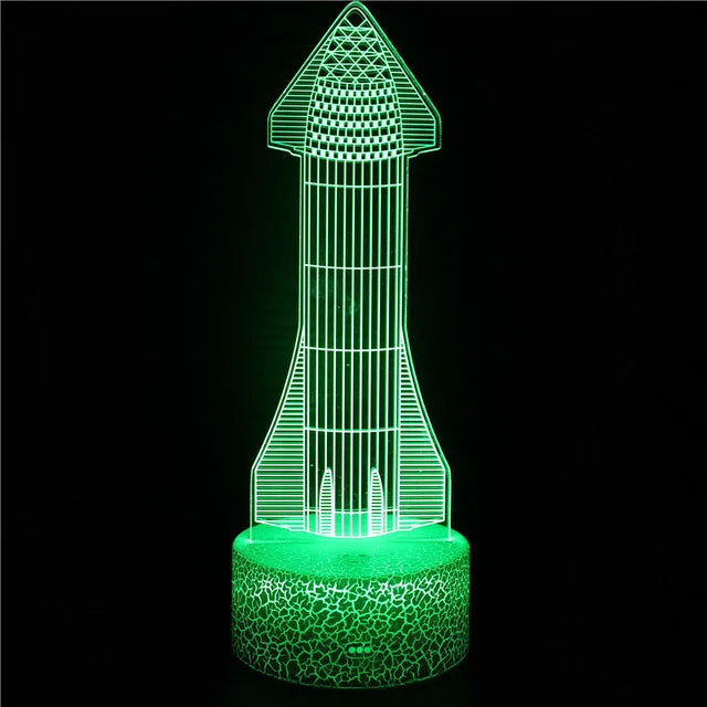 Skorter | LumiRocket - 3D LED Night Light with Color Change and Optical Illusion